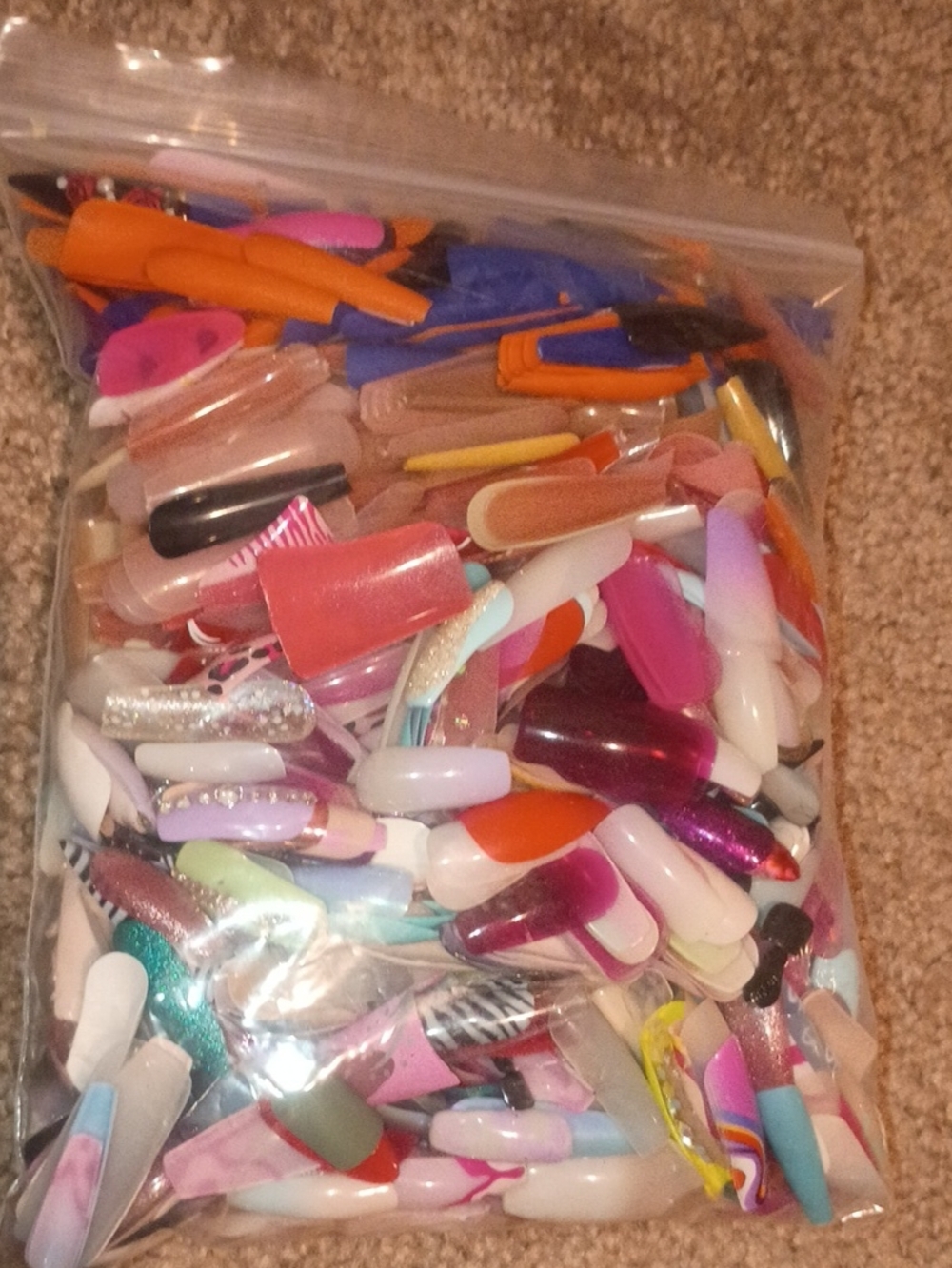 Mixed Press-On Nail Tips - Multi Color Assortment